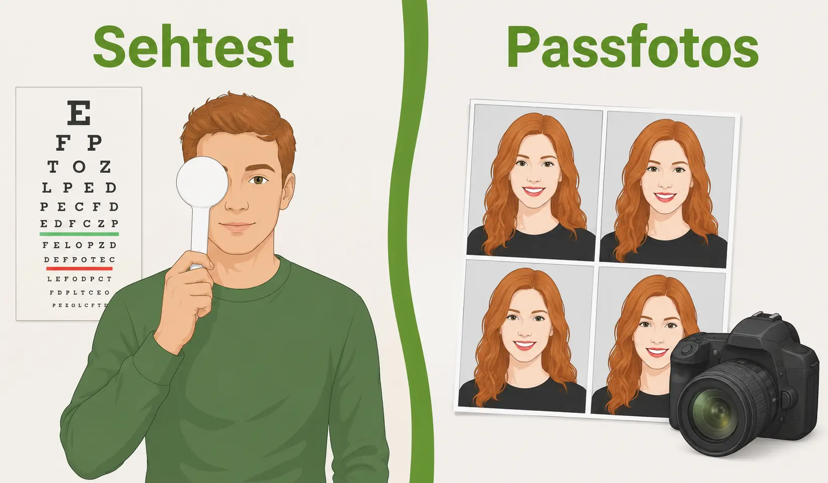 Sehtest und Passbilder für den Führerschein mitplanen